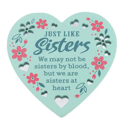 Reflective Words Just Like Sisters 4 in. H X 0.25 in. W X 4 in. L Multicolored Wood Sentimental Hang