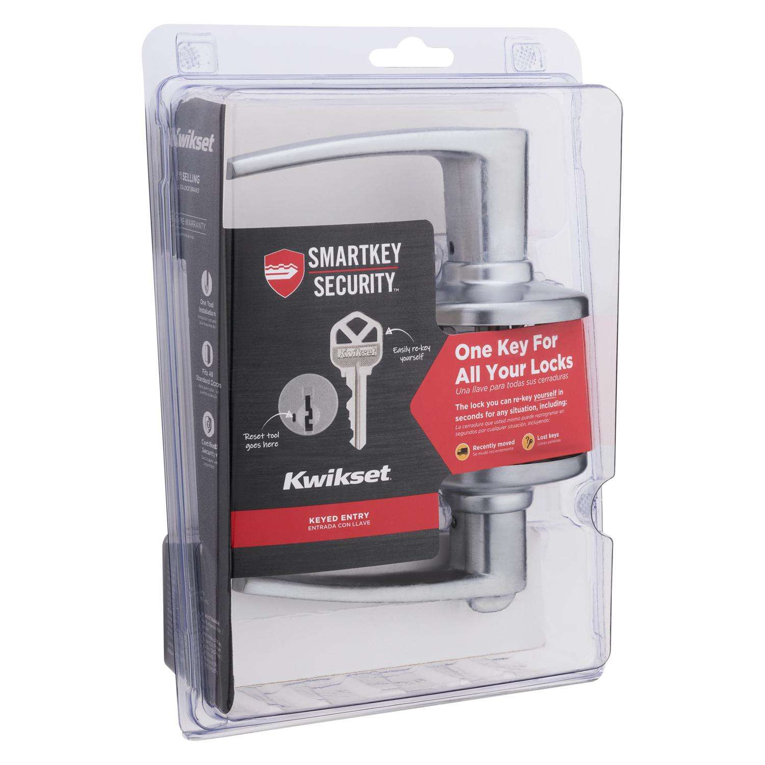 Kwikset Delta Satin Chrome Keyed Entry Lever 13/8 in. Ace Hardware