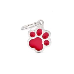 MyFamily Classic Red Paw Metal Pet Tags Medium