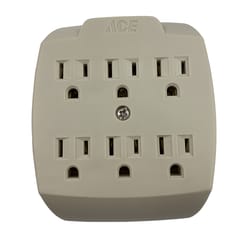 Ace Grounded 6 outlets Adapter 1 pk