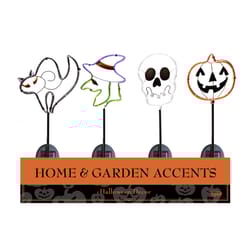 Alpine Assorted Metal 23.3 in. H X 8 in. L X 1 in. W Halloween Solar Garden Stake