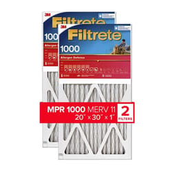 Filtrete 20 in. W X 30 in. H X 1 in. D 1000 MPR Pleated Air Filter 2 pk