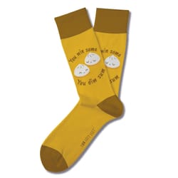 Two Left Feet Unisex Win Some Dim Sum S/M Novelty Socks Yellow