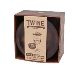 TWINE Brown Wood Wine Glass Topper Plate