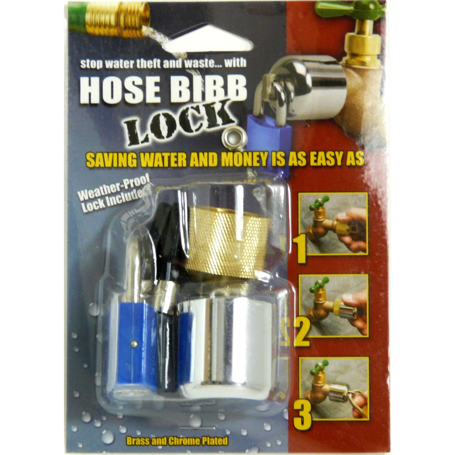 Conservco Brass Hose Bibb Lock with Padlock Ace Hardware