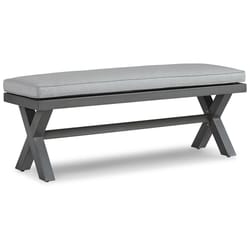 Signature Design by Ashley Elite Park Gray Aluminum Frame Casual Bench Light Gray