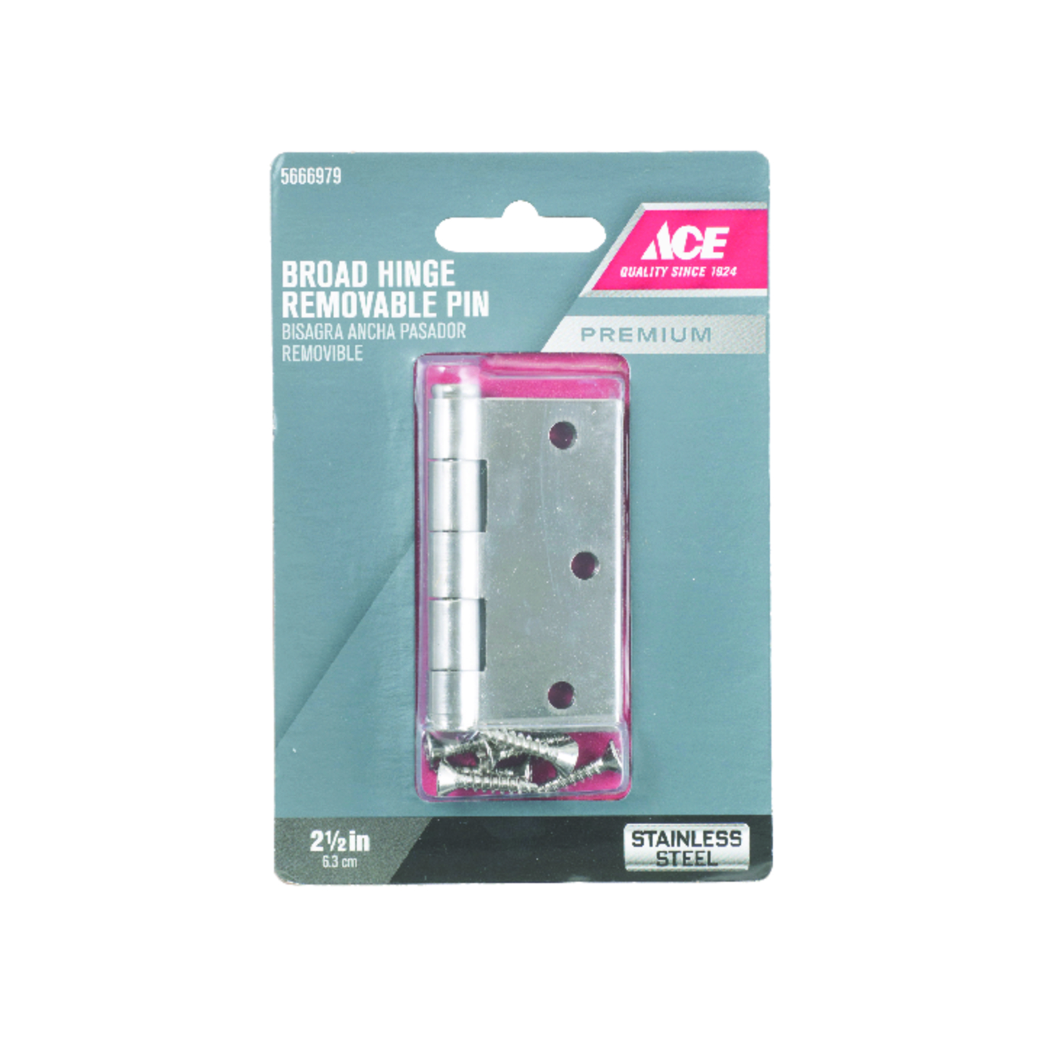 Ace 2-1/2 in. L Stainless Steel Door Hinge 1 pk - Ace Hardware