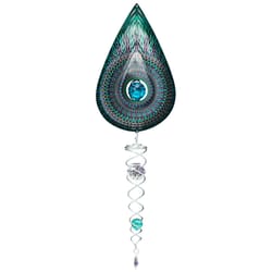Spinfinity Designs Multi-color Stainless Steel 6.5 in. Crystal Cosmic Teardrop Mini Set Outdoor Spin