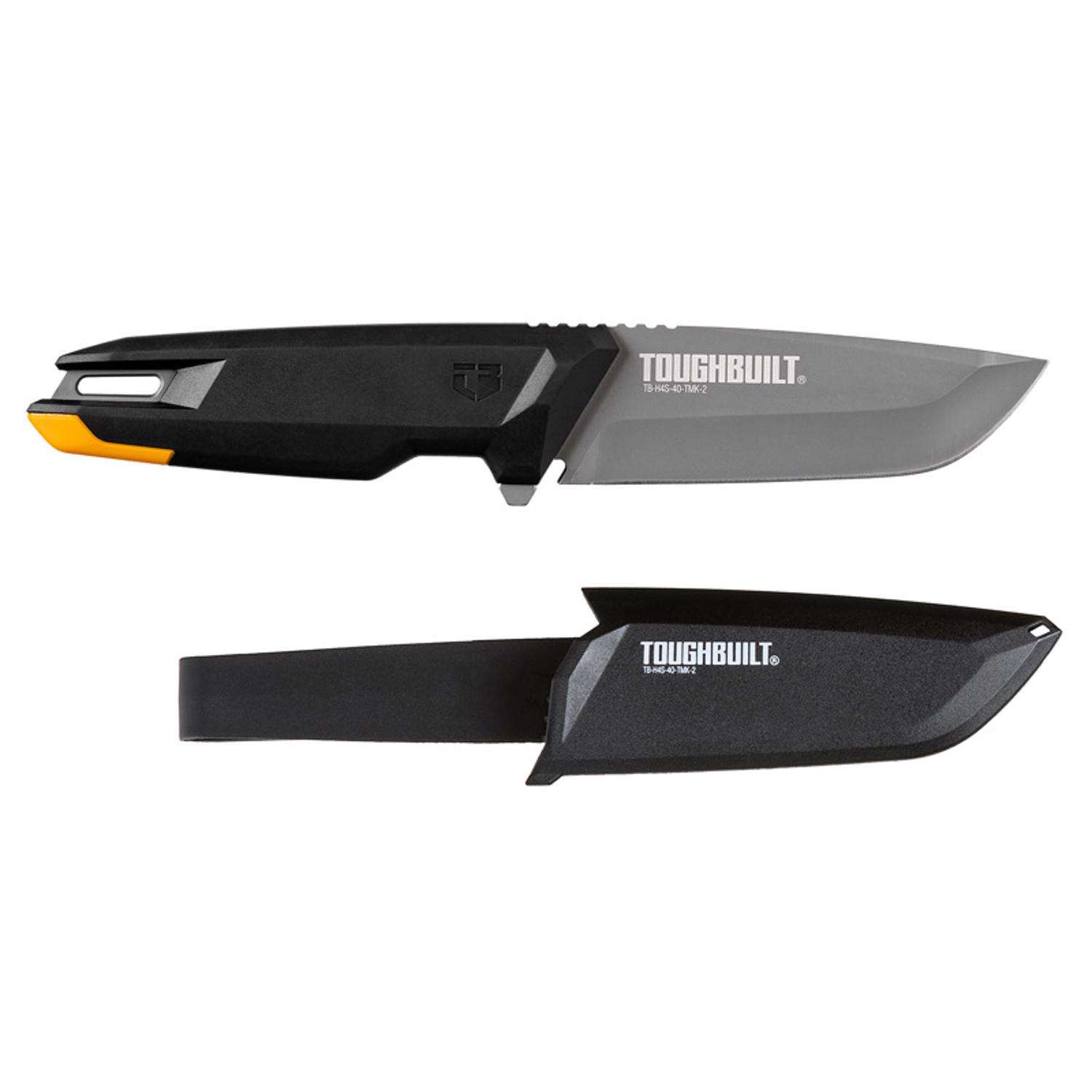 ToughBuilt 10.16 in. Fixed Blade Tradesman Pocket Knife Black/Orange