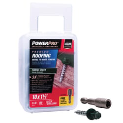 HILLMAN Power Pro No. 10 Ga. X 1.5 in. L Hex Drive Washer Head Coarse Roofing Screws