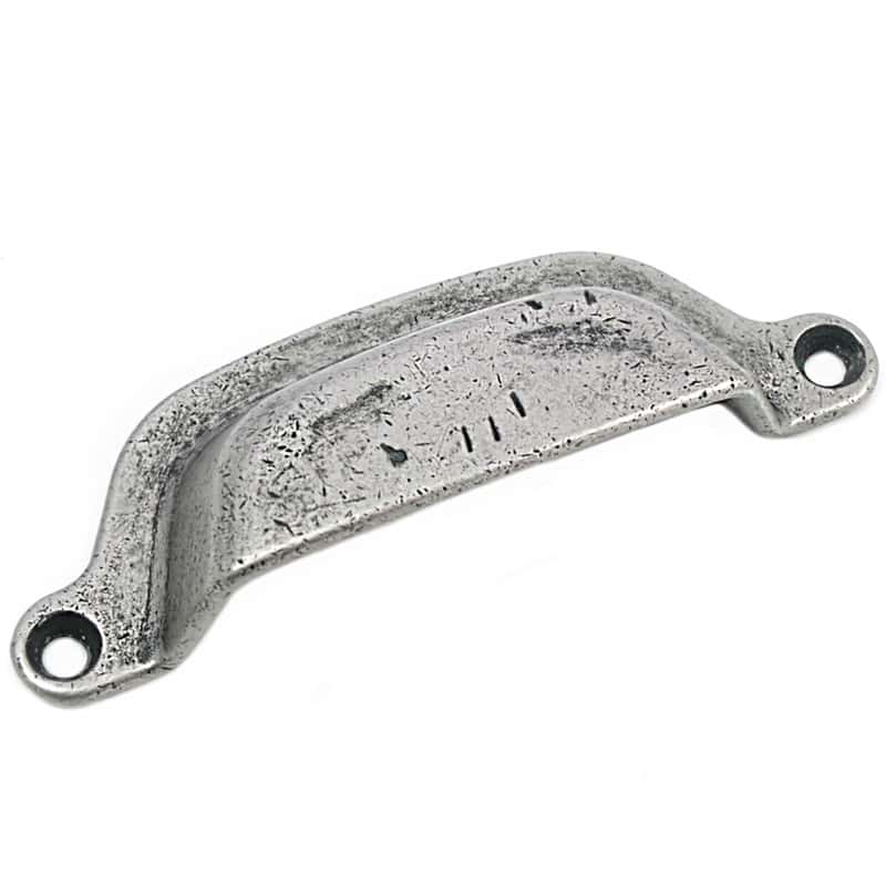 MNG Riverstone Half Oval Pull 3 in. Distressed Pewter 1 pk
