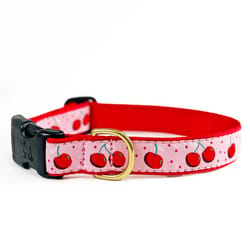 Up Country Pink Cherries Nylon Dog Collar X-Large