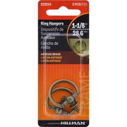 HILLMAN Antique Gold Round Ring Hanger 2 pk