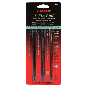 Olson Saw 5-Inch Carbon Steel Scroll Saw Blades - 11.5 TPI (12-Pack) Model 44802