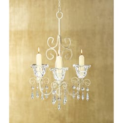 Gallery of Light 24.75 in. H X 9.25 in. L Clear Romantic Glass/Metal Candle Chandelier