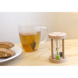 Kikkerland Trio Tea Analog Glass/Wood Kitchen Timer