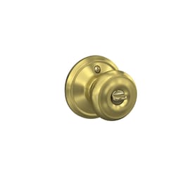 Schlage Georgian Satin Brass Entry Knobs 1-3/4 in.