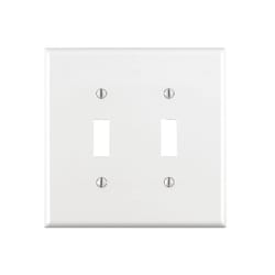 Leviton White 2 gang Thermoset Plastic Toggle Wall Plate 1 pk