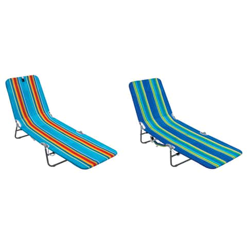 RIO Brands Multicolored Backpack Folding Chair Chaise Beach Chair