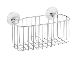 iDesign Power Lock Silver Stainless Steel Shower Basket