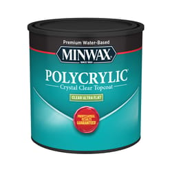 Minwax Polycrylic Flat Crystal Clear Water-Based Polycrylic Protective Finish 0.5 pt