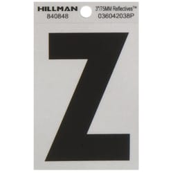 Hillman 3 in. Reflective Black Vinyl Self-Adhesive Letter Z 1 pc