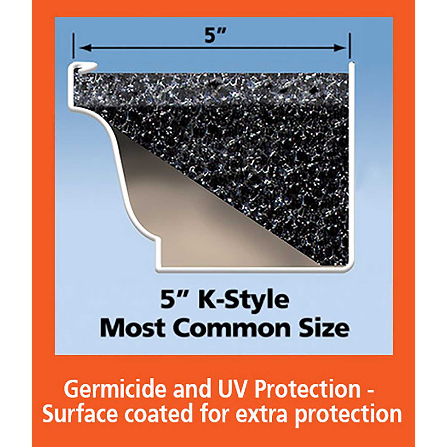 GutterStuff 5 in. W x 48 in. L Black Polyester Foam Gutter Guard Ace