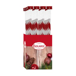 Alpine LED White Solar Candy Cane Striped Stake 23 in. Pathway Decor