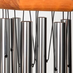 Wind River In Loving Memory Silver Aluminum/Wood 30 in. Wind Chime