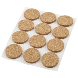 Softtouch Cork Self Adhesive Protective Pad Beige Round 9/16 in. W 12 pk