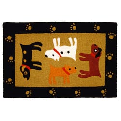 Jellybean 20 in. W X 30 in. L Black Woof Woof Polyester Accent Rug