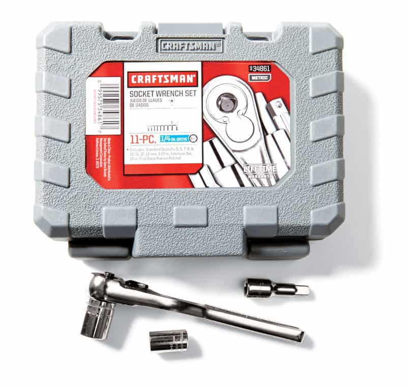 Craftsman 1/4 in. drive Metric 6 Point Socket and Ratchet Set 11 pc