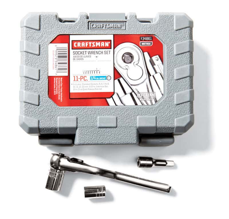 Craftsman 1/4 in. drive Metric 6 Point Socket and Ratchet Set 11 pc
