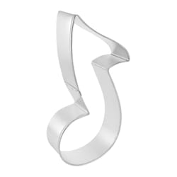 R&M International Corp Music Note 3 in. W X 6 in. L Cookie Cutter Silver 1 pc