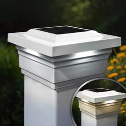 Classy Caps White Solar Powered 1 W LED Post Cap Light 1 pk