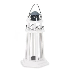 Gallery of Light Lighthouse 12.25 in. Wood White Lantern