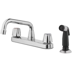 OakBrook Compression Two Handle Chrome Kitchen Faucet Side Sprayer Included