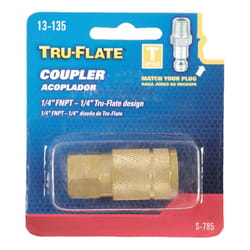 Tru-Flate Brass Quick Change Coupler 1/4 in. FPT 1 pc
