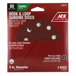 3M Pro Grade 5-in Hook & Loop Aluminum Oxide 8-Hole Sanding Discs for Wood,  Metal, Plastic, Masonry, 10-pk