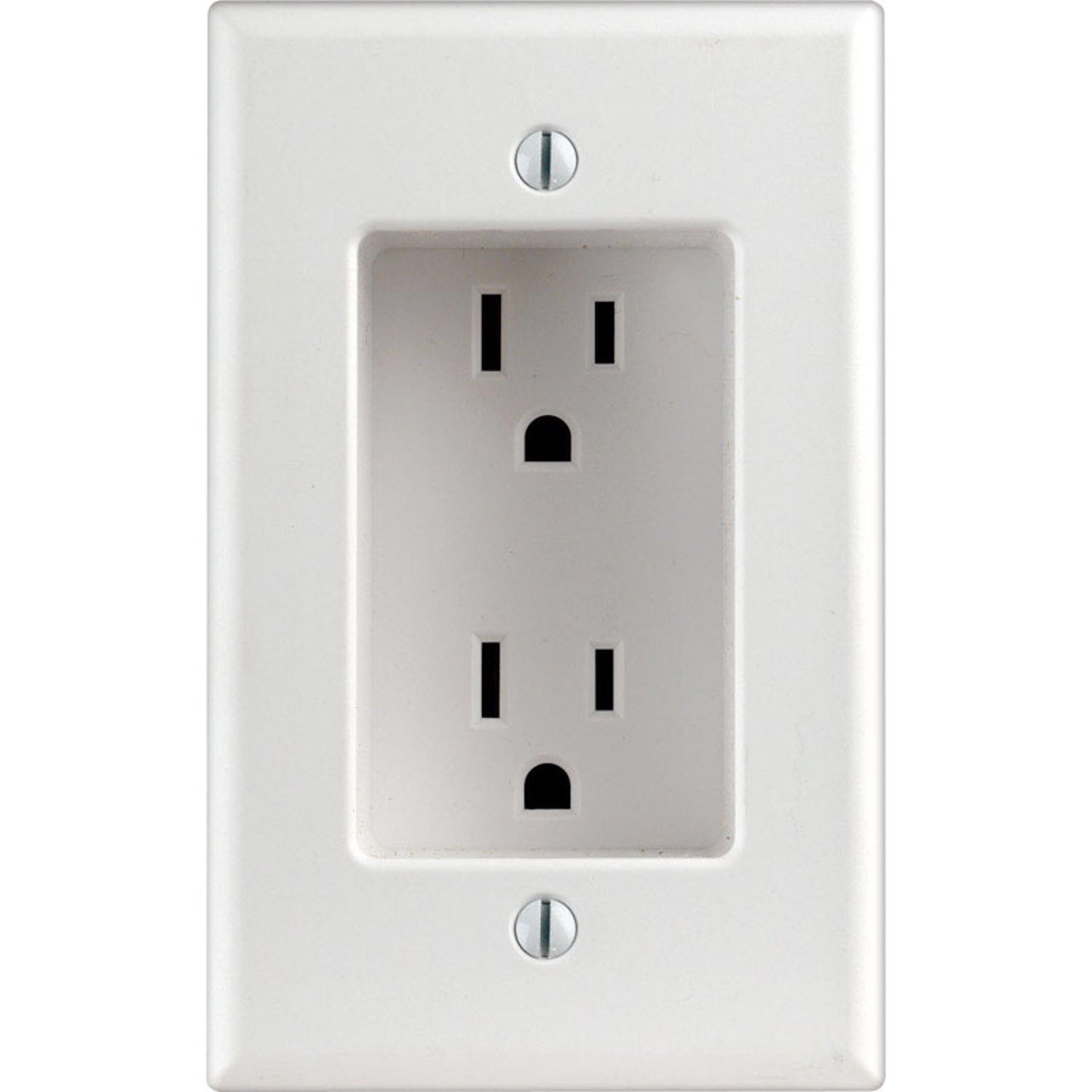 Leviton 15 amps 125 V Duplex White Outlet 5-15R 1 pk - 00689-00W - Electrical Switches  sku 00689-00W