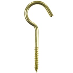 Ace Small Polished Brass Green Brass 3.375 in. L Ceiling Hook 40 lb 2 pk