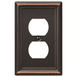 Amerelle Chelsea Aged Bronze 1 gang Stamped Steel Duplex Wall Plate 1 pk