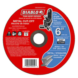 Diablo 6 in. D X 7/8 in. Aluminum Oxide Metal Cut-Off Disc 1 pk