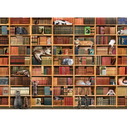 Cobble Hill Cat Library Jigsaw Puzzle 1000 pc