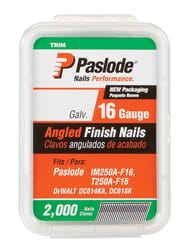 Paslode 2-1/2 in. L X 16 Ga. Angled Strip Galvanized Finish Nails 20 deg 2,000 pk