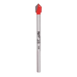 Milwaukee 3/8 in. X 3.75 in. L Carbide Tipped Glass/Tile Drill Bit 3-Flat Shank 1 pc