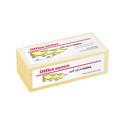 Office Depot 2 in. W X 1.5 in. L Yellow Sticky Notes 12 pad