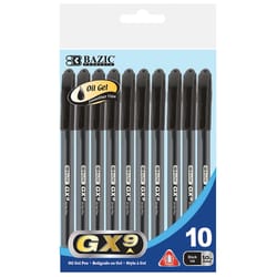 Bazic Products GX9 Black Oil Gel Pen 10 pk
