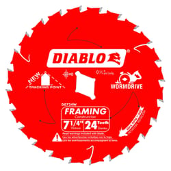 Diablo Tracking Point 7-1/4 in. D X 5/8 in. Carbide Framing Saw Blade 24 teeth 1 pk