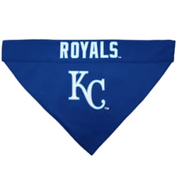 Pets First Blue/White Kansas City Royals Cotton/Nylon Dog Collar Bandana Large/X-Large